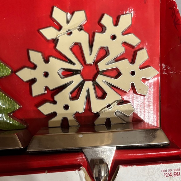Vintage -Festive Stocking Holder Set - snowman, snowflake, tree,santa . - Picture 3 of 11